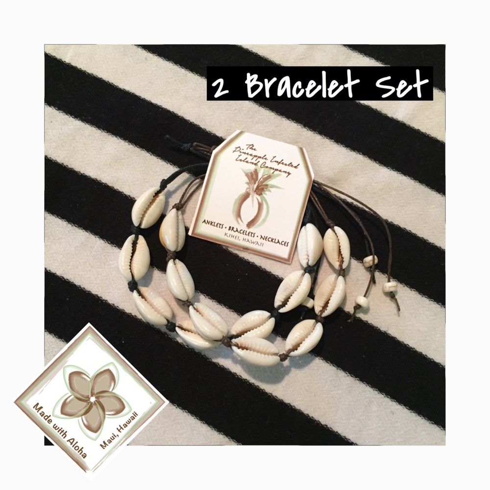 Set of 2 Hawaii Cowrie Shell Bracelets